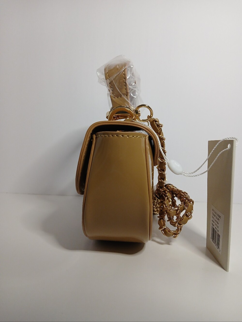 Valentino Orlandi Patent Leather Shoulder Bag Taupe Brand New With Tags - Picture 11 of 17
